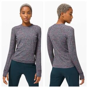 Lululemon Runderful Long SleeveNeon Tweed Jacquard Size 6